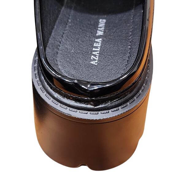 Azalea Wang Black Patent Leather Chain Loafers (Size 9) - Picture 12 of 14